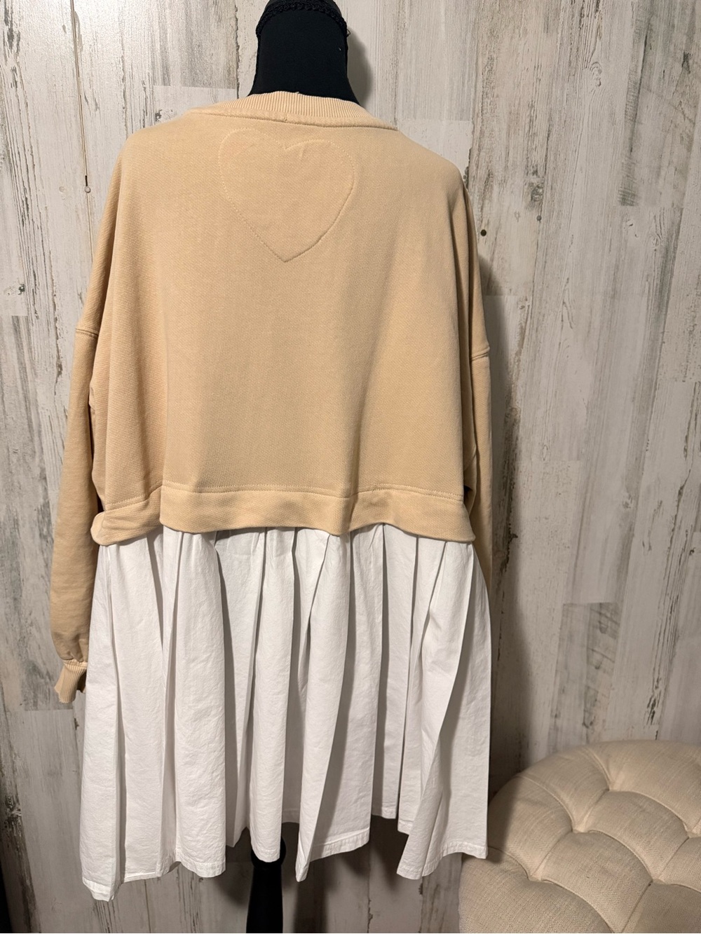 Free People Hybrid Sweatshirt Dress Tank Beige M - Picture 5 of 8